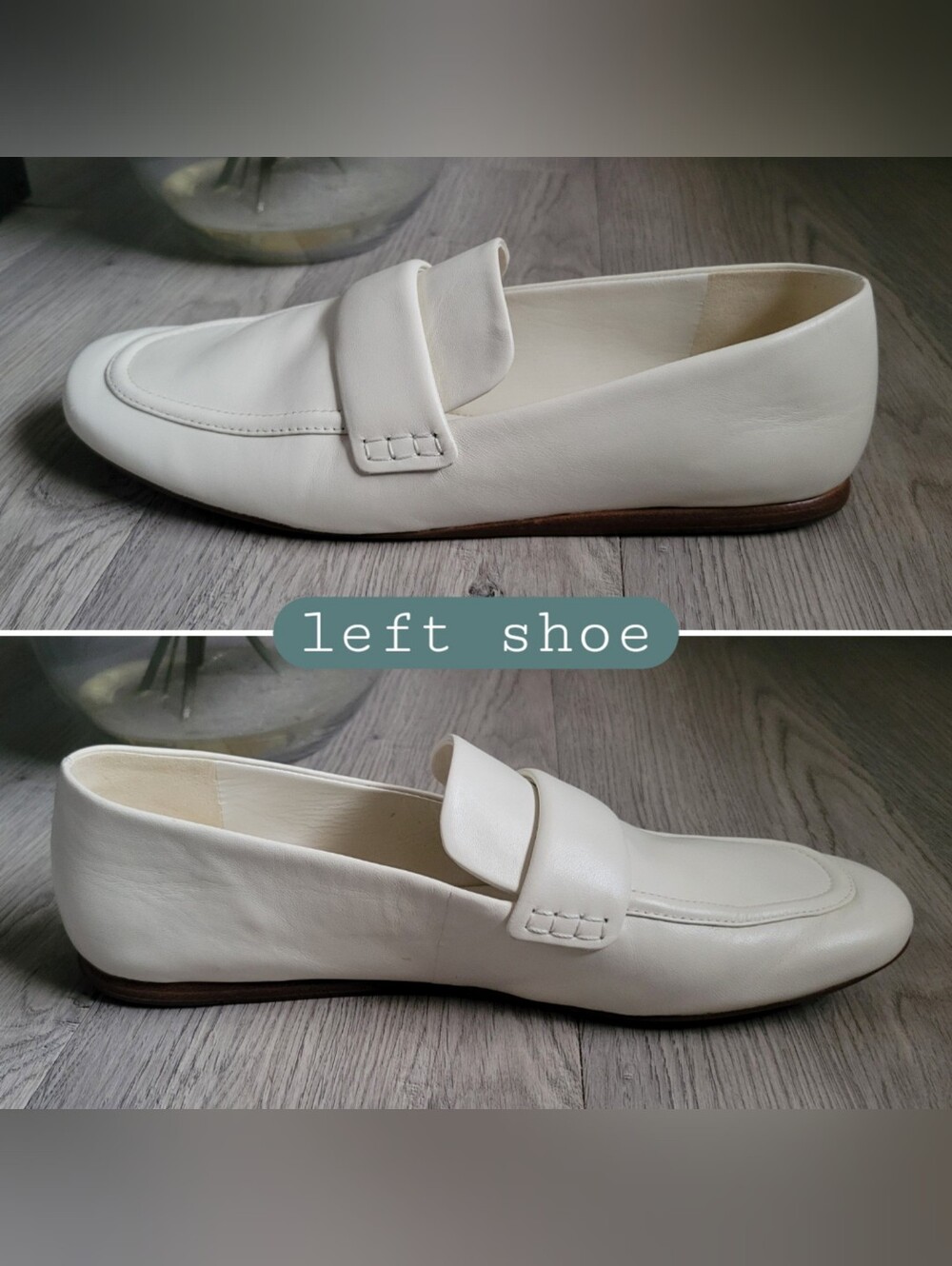 Vince Davis Milk White Leather Loafers with Penny Keeper Vamp, US 8.5 EU 39 - Picture 9 of 16